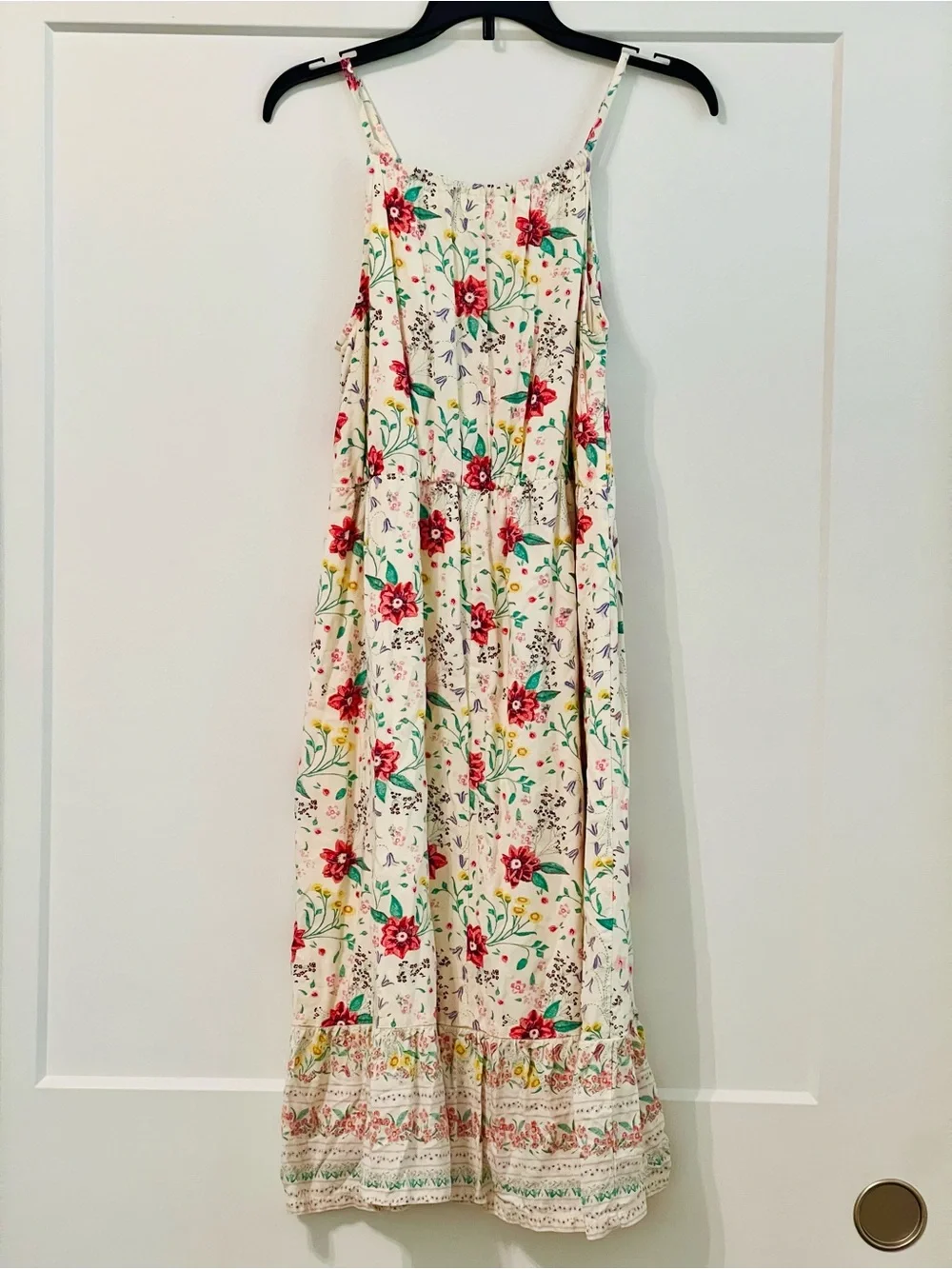 Old Navy Floral Boho Midi Dress XL 14 Sleeveless Empire Waist Cottagecore